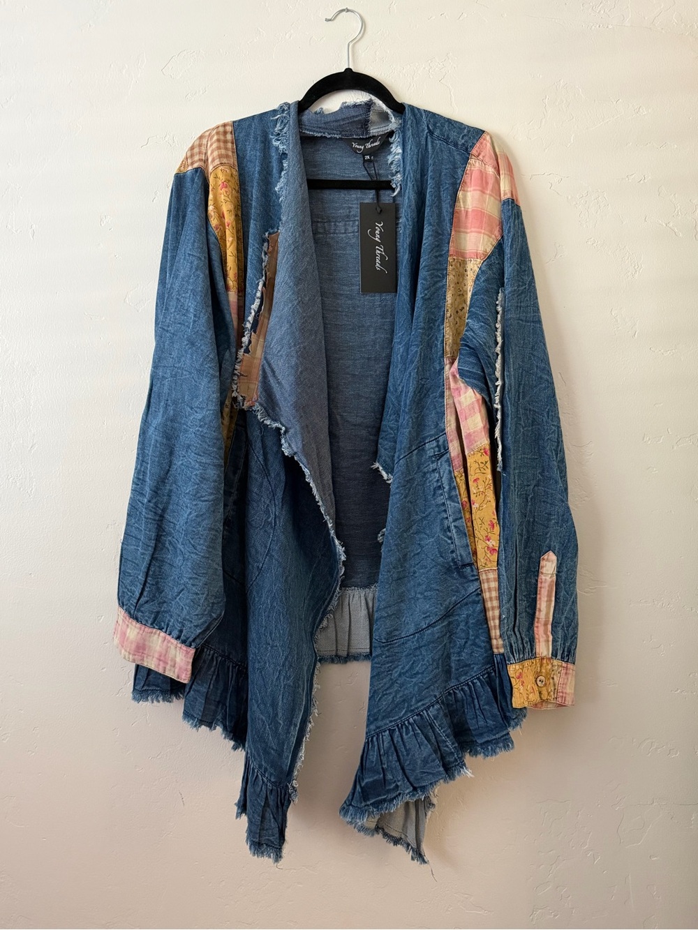 Young Threads Patchwork Denim Jean Jacket 2X